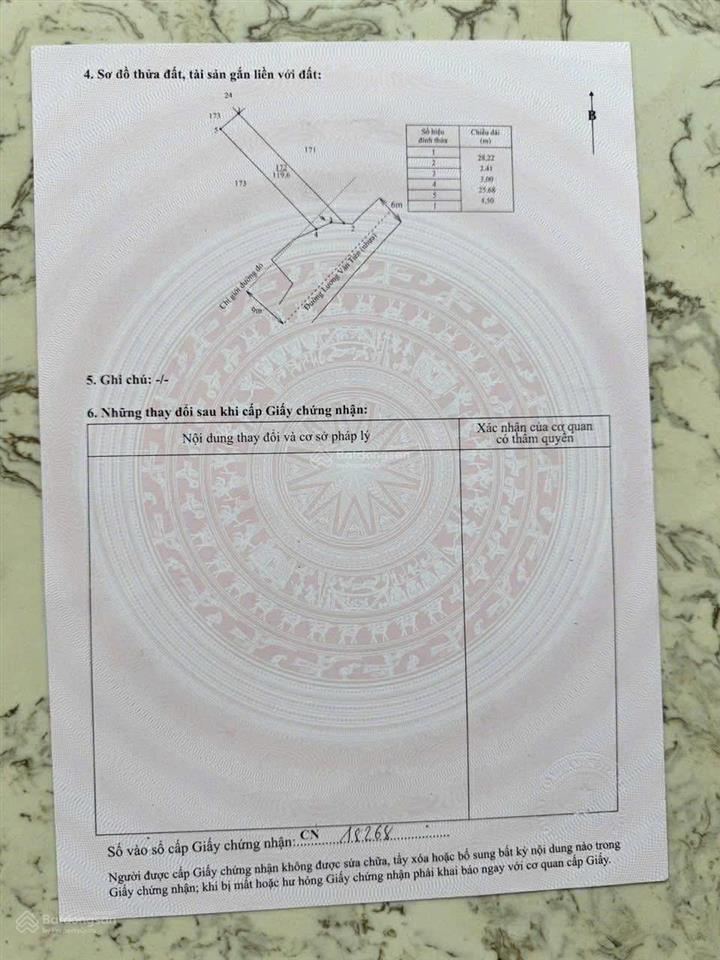 Bán đất 119m mặt tiền đường nhựa 6m lương văn tiên cần giuộc long an, giá 1 tỷ 680tr shr 0943 925 ***