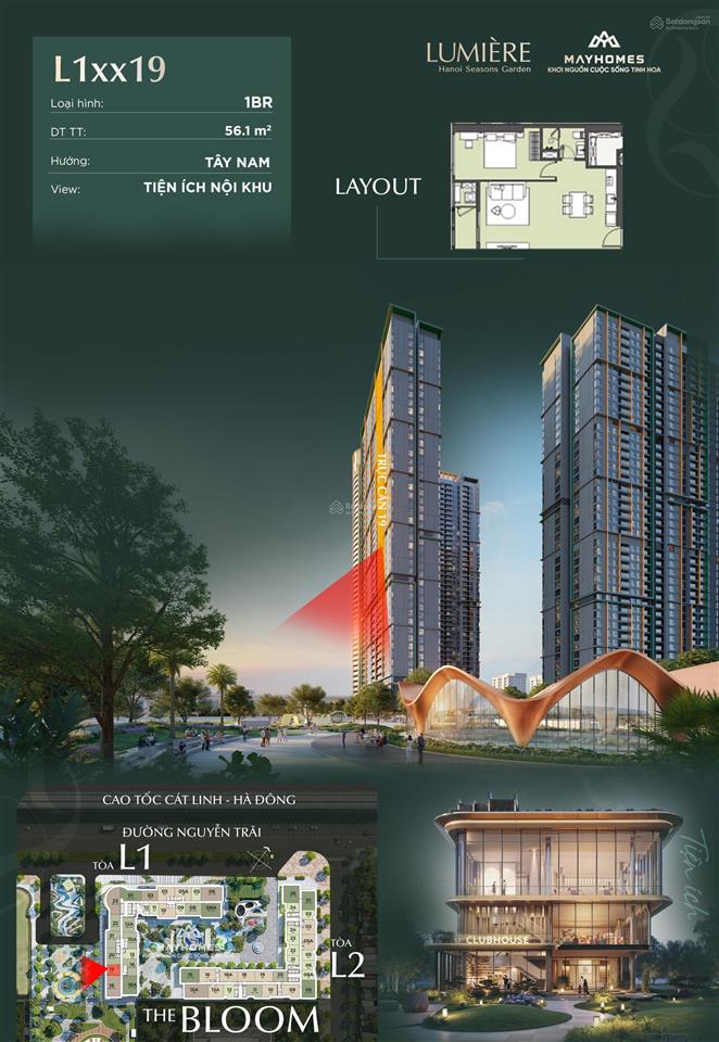 Gửi bán cắt lỗ 700 triệu so với hợp đồng căn 1 phòng ngủ tại dự án hanoi seasons garden