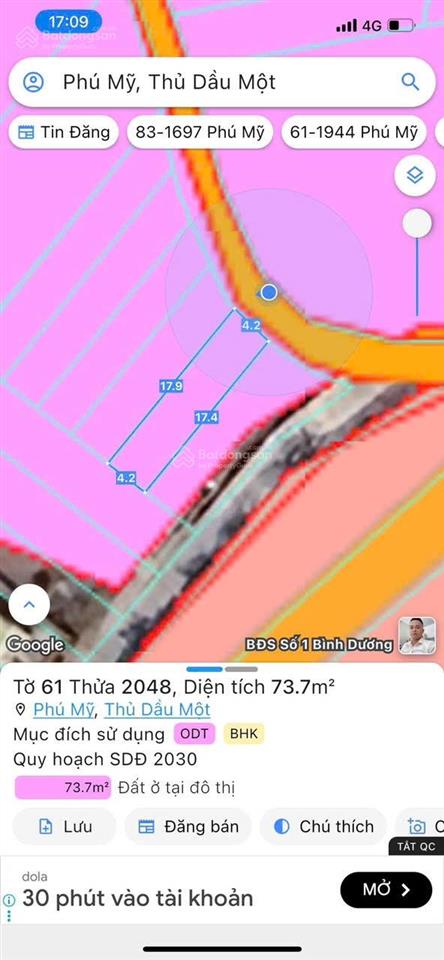 Giá chỉ 2 tỷ 290. đất phú mỹ, thủ dầu một, bình dương. đường nhựa đx58. gần trường học