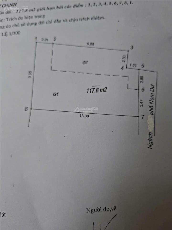 Chính chủ bán đất có nhà cấp 4 tại ngõ phố nam dư, phường lĩnh nam