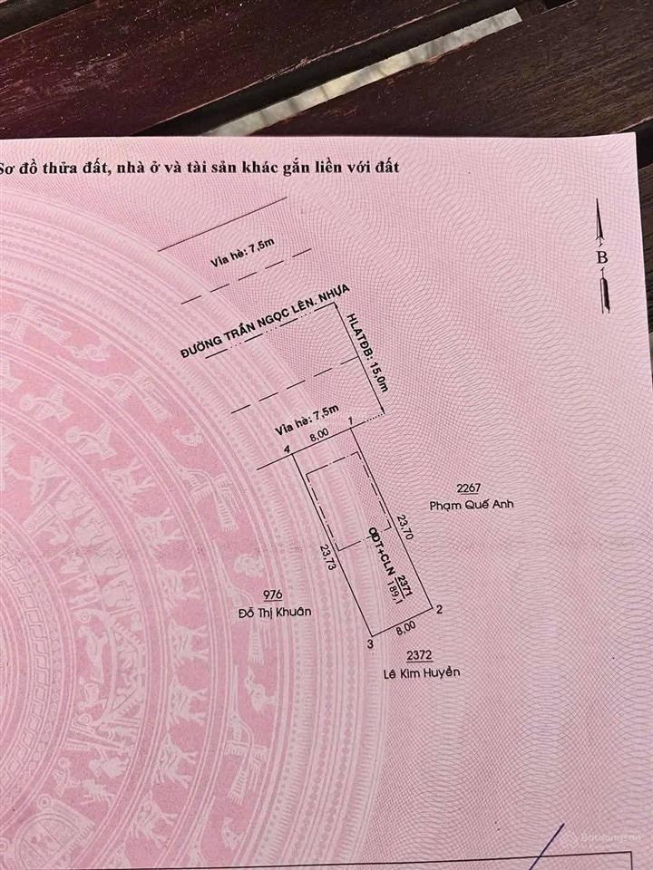 Bán đất 190m2 tại trần ngọc lên, định hòa, 45 triệu / m2, hot! uy tín