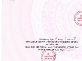 Bán đất 252m2 tại trần ngọc lên, định hòa, thủ dầu một, giá siêu hời 45 triệu / m2