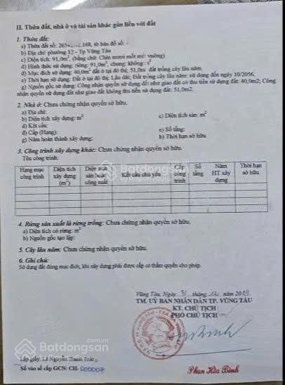 Bán đất p.12 vũng tàu, 91m2, có thu nhập sẵn, gần biển