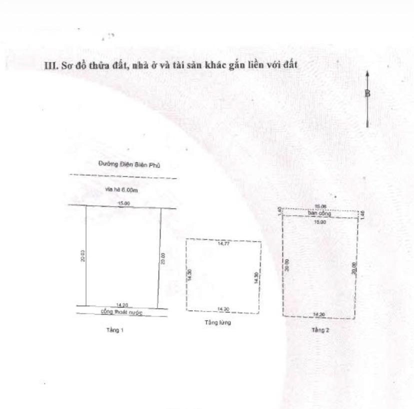 Bán nhà 3 tầng mặt tiền đường 33m điện biên phủ ngang 15m