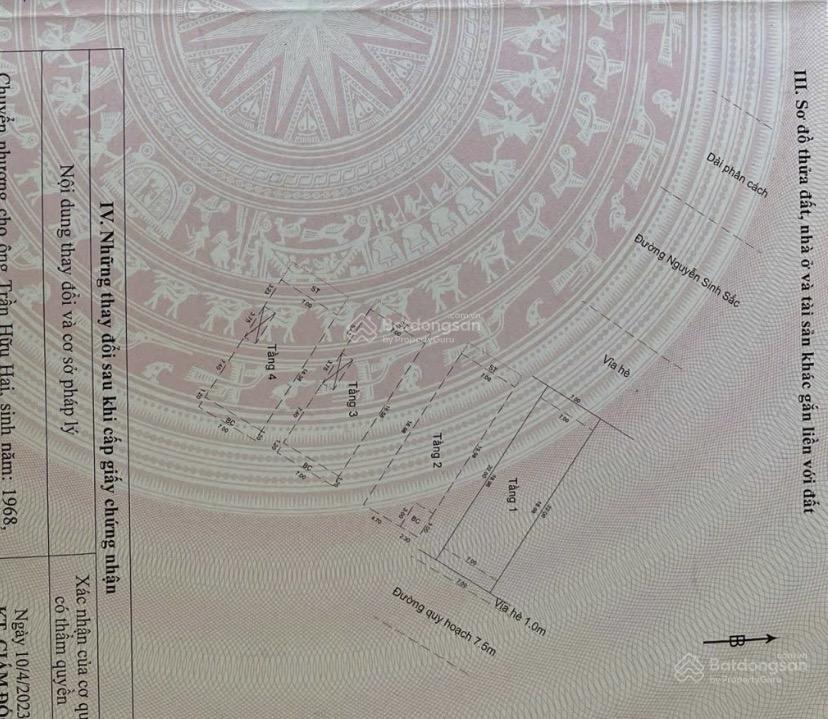 Bán nhà 4 tầng 2 mặt tiền trước sau nguyễn sinh sắc