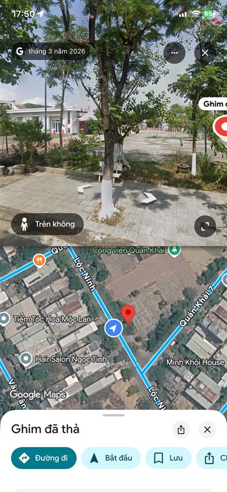 Bán đất mặt tiền đường 7m5 lộc ninh đối diện công viên gần chợ non nước