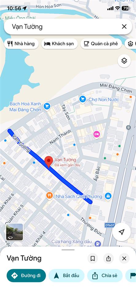 Bán đất mặt tiền đường vạn tường gần chợ non nước ngang 7m5