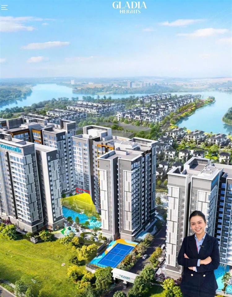 2pn 86m2 hướng đông nam siêu mát, view hồ bơi chuẩn resort tại gladia heights khang điền keppel