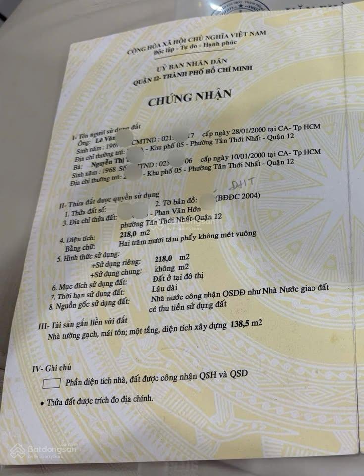 Nhà quận 12 mới xây phan văn hớn p. tân thới nhất giảm 50 triệu còn 899 triệu ( bao hết giấy tờ)