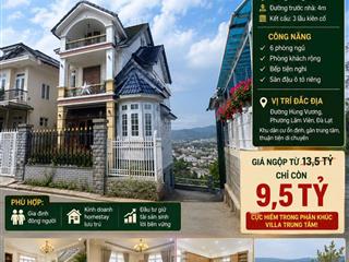 Ngộp bank giảm sốc 3 tỷ villa hùng vương  đà lạt  chỉ còn 9,5 tỷ  dt  192m2