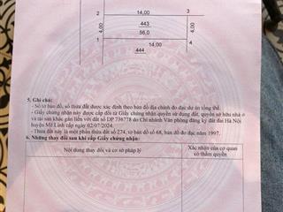 Bán lô đất 56 m fun thổ cư tổ 9 ấp tre tt quang minh hà nội giá 3 tỷ 4