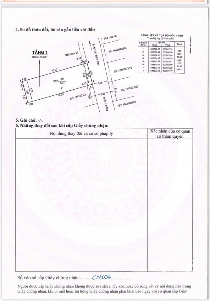 Đất ngang 4.6m x 14m, 64m2, đường trần xuân soạn, sát khu him lam, 6 tỷ còn tl