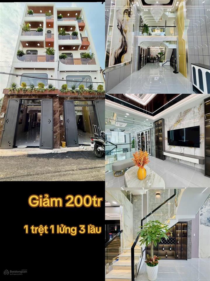 Giảm 200tr nhà mới xây 1 trệt 1 lửng 3 lầu
