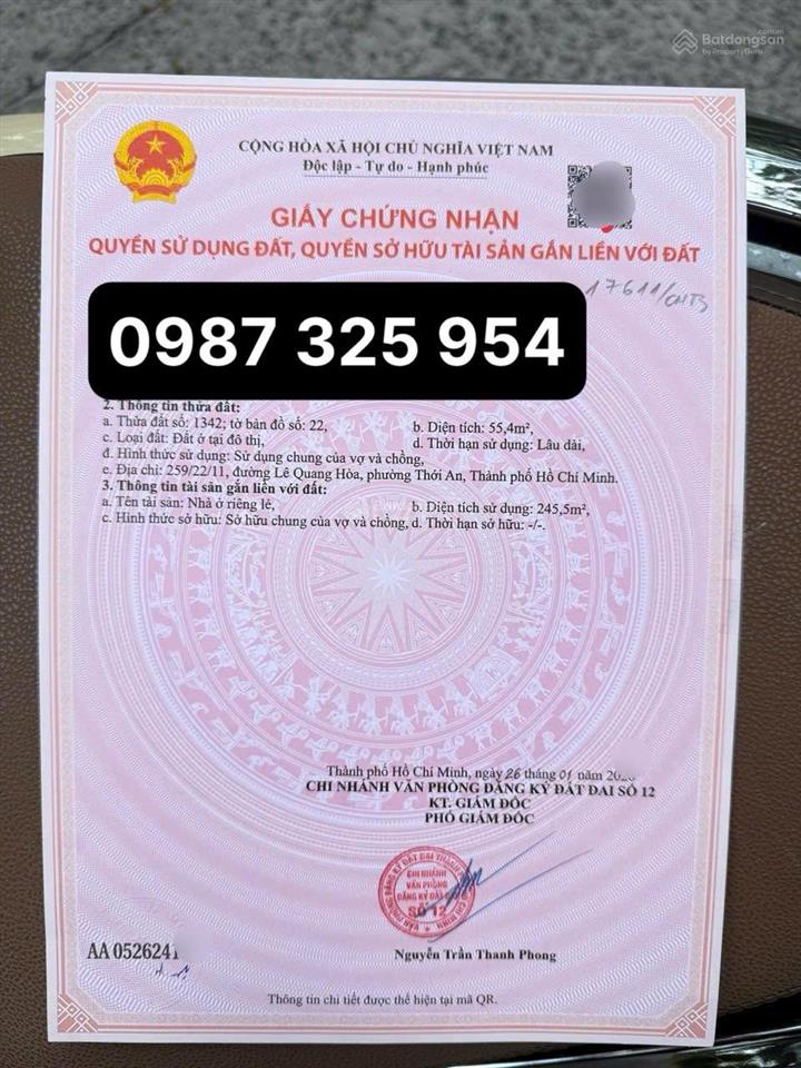 Bán nhà mặt phố tại 279 lê quang hoà, thới an 16, 6,9 tỷ, 55m2, view đẹp chỉ với