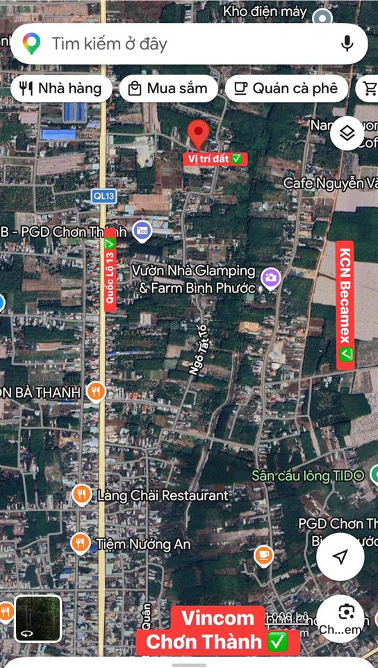 Đất phường chơn thành, tp đồng nai, 1 sẹc quốc lộ 13 dân đông kín. mà gần kcn chủ cần bán gấp