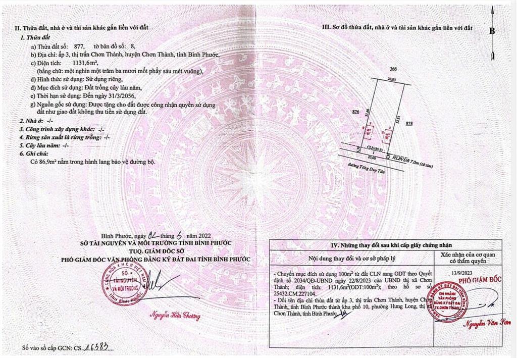 Đất phường chơn thành, tp đồng nai, 1 sẹc quốc lộ 13 dân đông kín. mà gần kcn chủ cần bán gấp