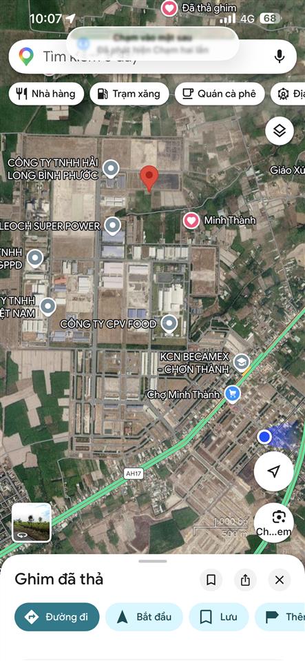 Chủ cần bán 500m2 xây trọ được ngay, vành đai kcn becamex 4633ha chơn thành đối diện cty hoạt động
