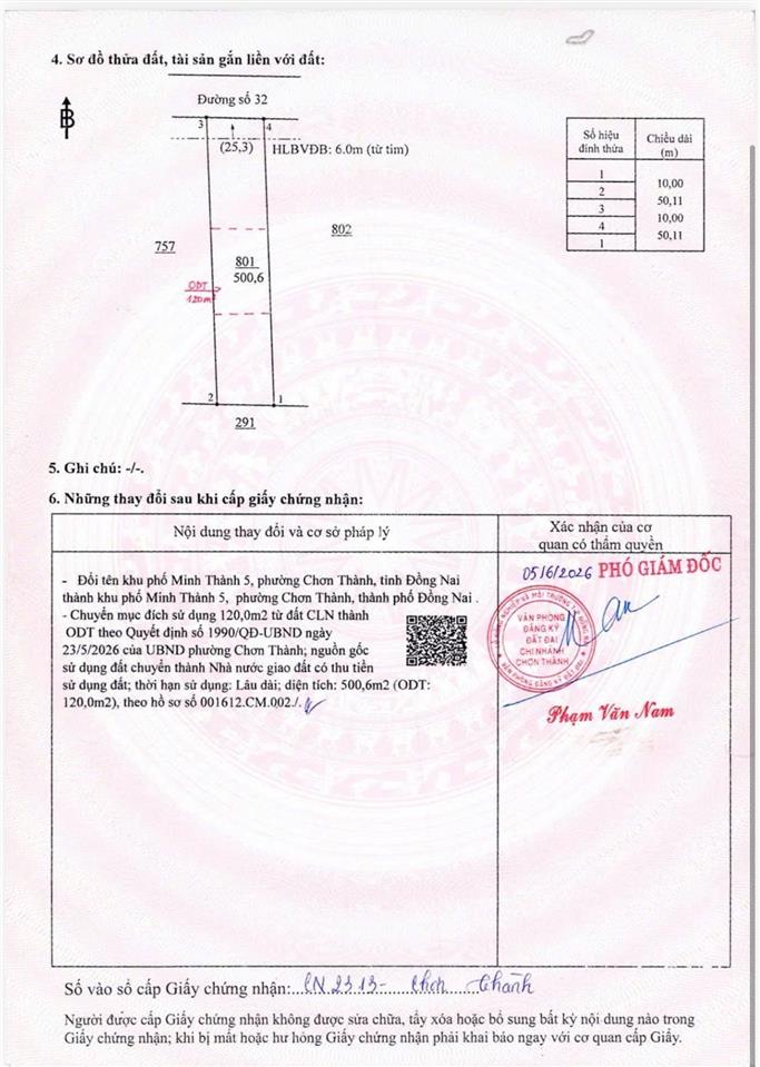 Chủ cần bán 500m2 xây trọ được ngay, vành đai kcn becamex 4633ha chơn thành đối diện cty hoạt động