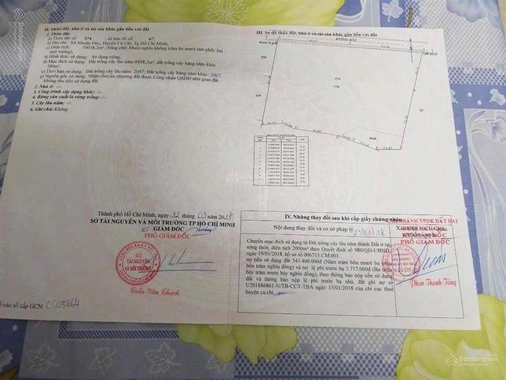 Chủ cần bán 1mẫu đất củ chi tphcm có 2000m2 thổ cư mặt tiền 110m đầu tư tốt mua để dành hợp lý 22tỷ