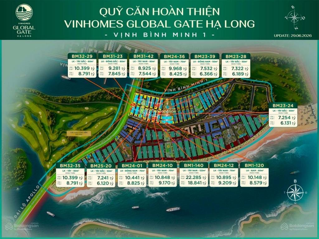 Cập nhật hàng thị trường liền kề, biệt thự t9/2026. giá áp voucher chỉ 3,6 tỷ/căn