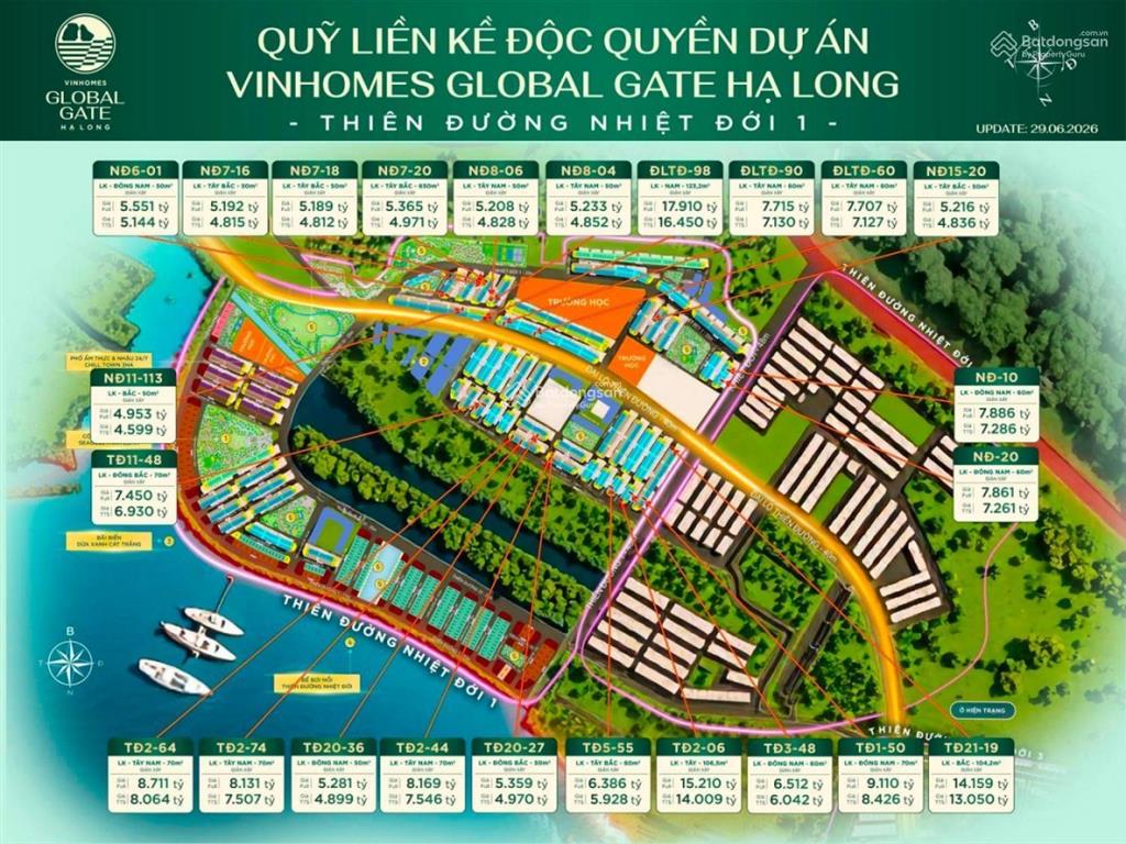 Cập nhật hàng thị trường liền kề, biệt thự t9/2026. giá áp voucher chỉ 3,6 tỷ/căn