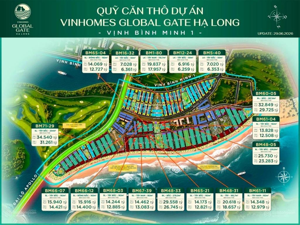 Cập nhật hàng thị trường liền kề, biệt thự t9/2026. giá áp voucher chỉ 3,6 tỷ/căn