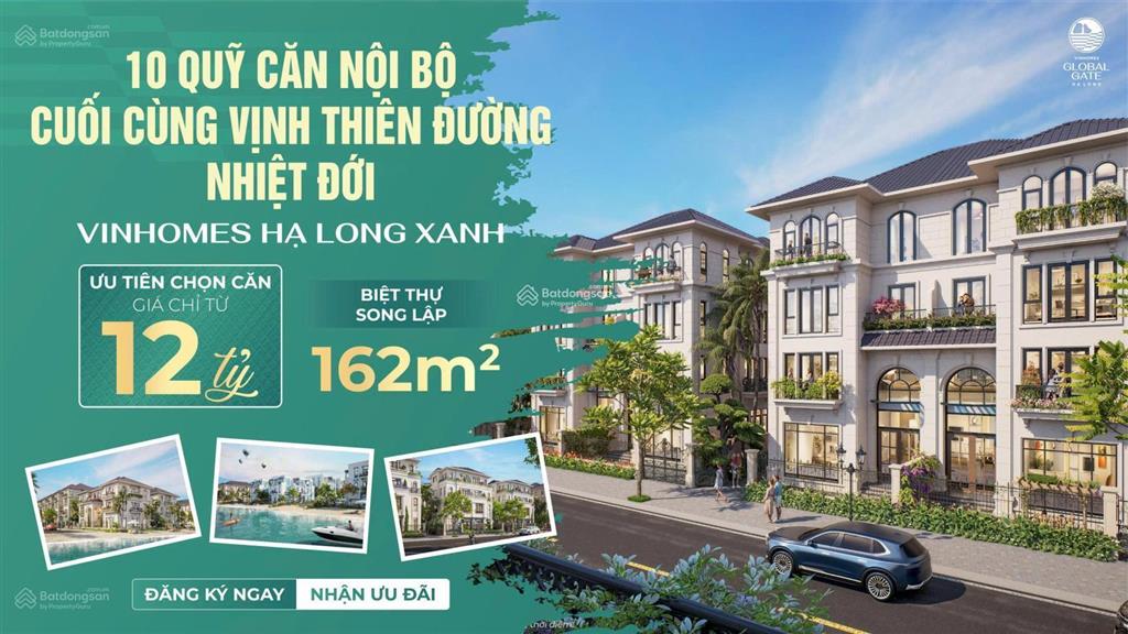 Hàng biệt thự song lập vip vịnh thiên đường nhiệt đới, đợt 1 giá chỉ 10,5 tỷ chiết khấu cao