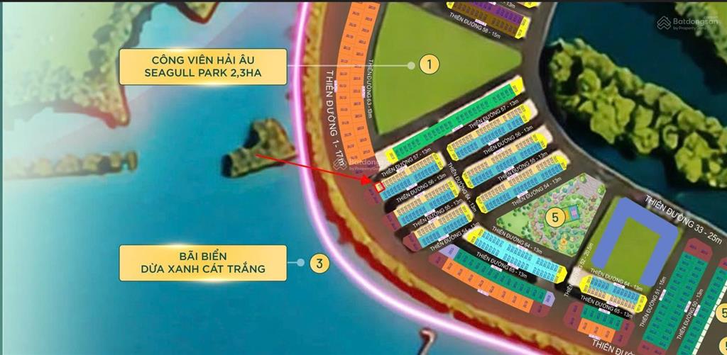 Bán liền kề 80 m2 áp góc sát biển có bãi tắm riêng, vị trí kinh doanh được luôn