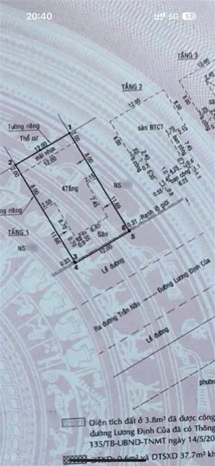 Bán nhà mt lương định của, an khánh q2  dt 12m x 22m  hđt 265 tr/tháng  85 tỷ  giá ~ 320tr/m2