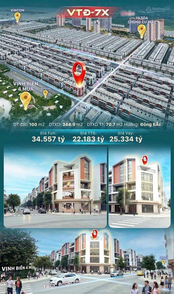 Chính chủ cần bán căn góc vịnh thiên đường 7x,diện tích 100m2 giá bán 21,5 tỷ  0379 132 ***