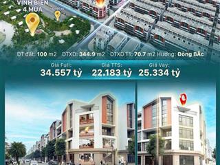 Chính chủ cần bán căn góc vịnh thiên đường 7x,diện tích 100m2 giá bán 21,5 tỷ  0379 132 ***
