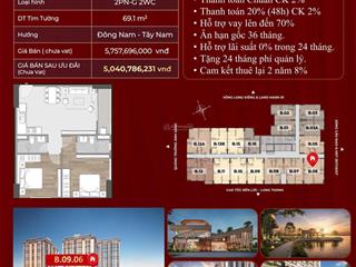 Nhận booking 50 triệu bán 2pn 2wc 69,1 m2 5,040 tỷ tại khải hoàn prime hcm  0938 355 ***