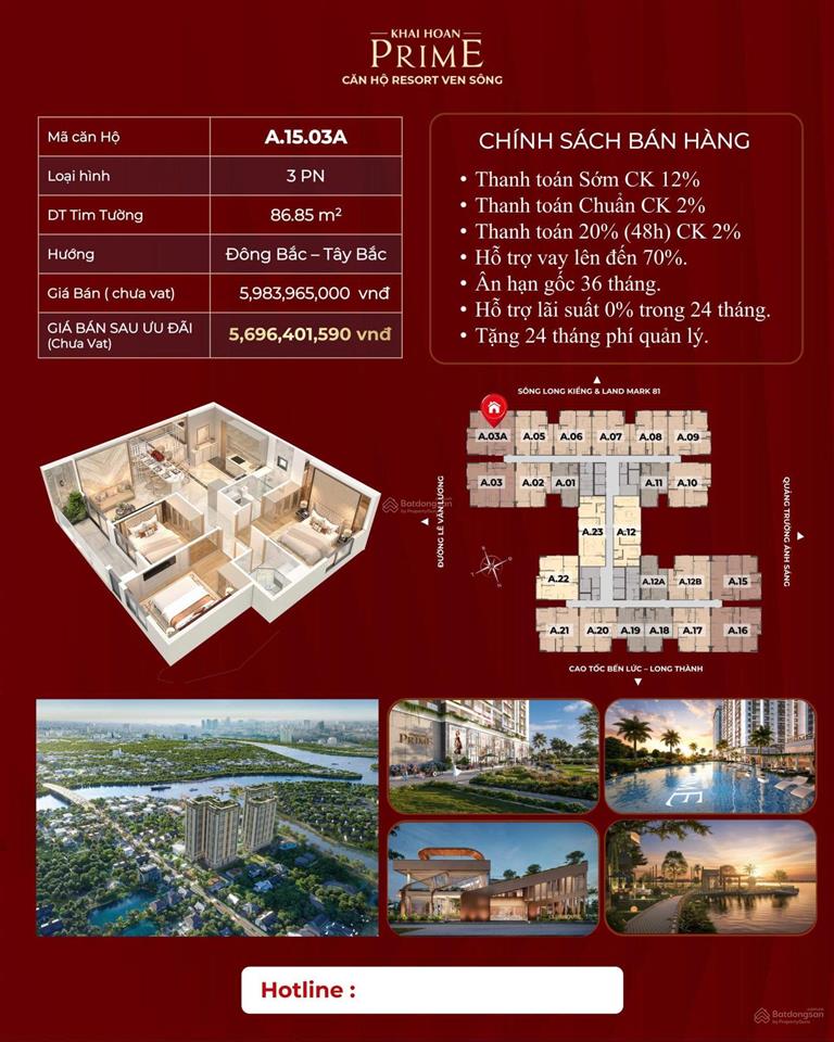 Bán 3pn 2wc 86,85m2 5,696 tỷ tại khải hoàn prime hcm 0938 355 ***