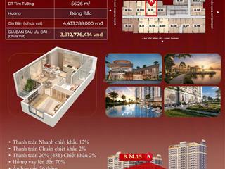Nhận booking 50 triệu bán 2pn 1wc 56,26m2 3,912 tỷ tại khải hoàn prime hcm  0938 355 ***