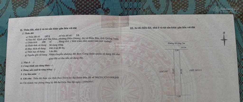 Bán đất tại điện dương, 2,3 tỷ, 195 m2 giá siêu hời