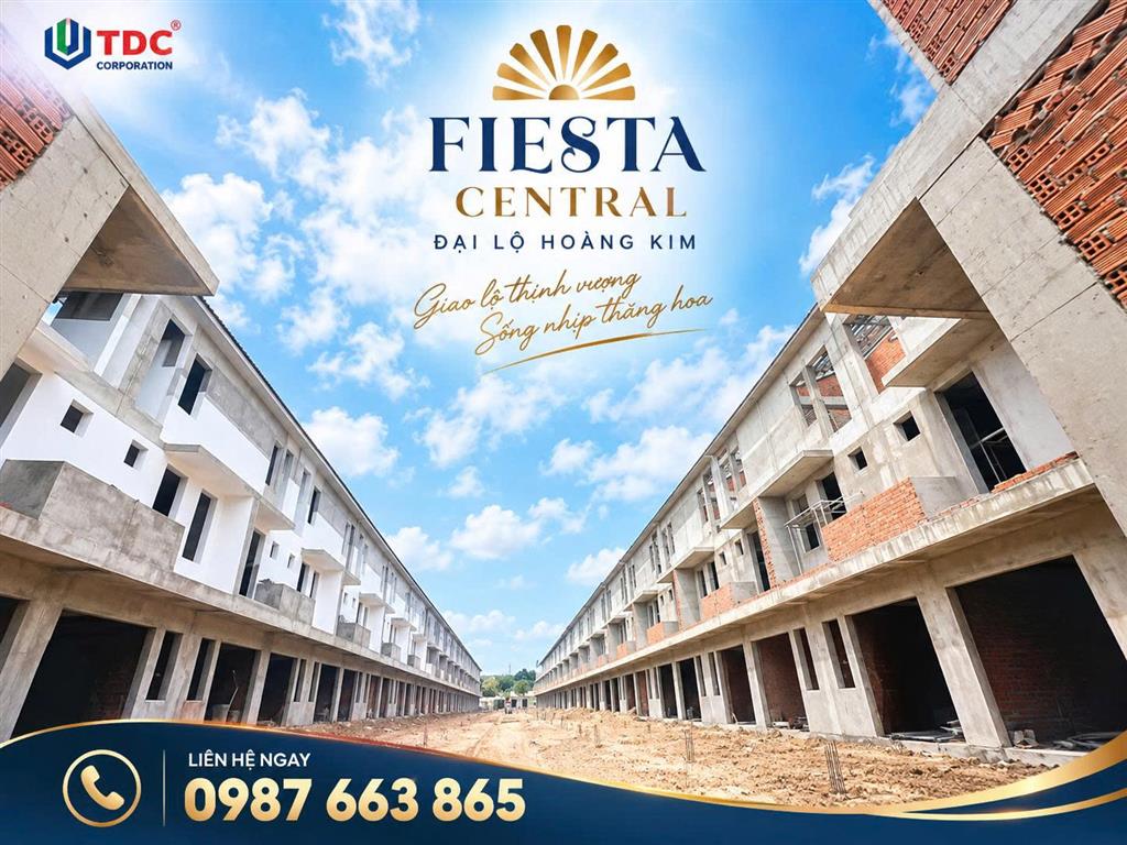 FIESTA CENTRAL BECAMEX BÌNH DƯƠNG 0987663865  – NHÀ PHỐ 2 MẶT TIỀN CHỈ 4,6 TỶ/CĂN
