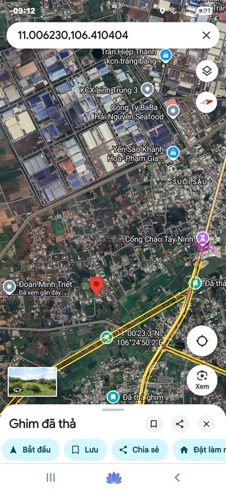 Bán đất thổ cư mt nhựa đoàn minh triết kế bên kcn linh trung 3 giá tốt