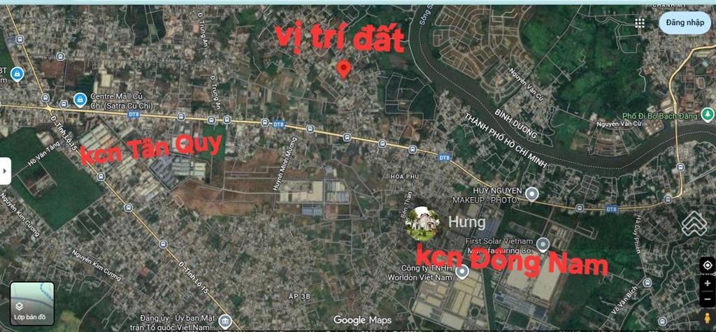 Bán đất mt sông lu, hòa phú, củ chi, kdc hiện hữu sát tỉnh lộ 8 và kcn đông nam