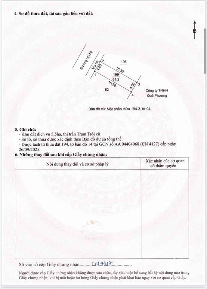 122tr đất dịch vụ 61.2m2 khu 5.5ha, thông sang lideco, trạm trôi, hoài đức