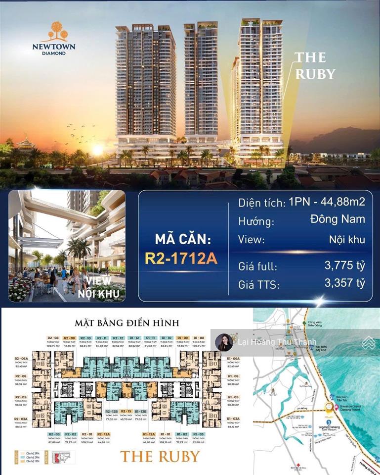 Ngoại giao căn hộ biển sở hữu lâu dài chỉ nhỉnh hơn 3 tỷ/45m2 dòng tiền cực tốt 2triệu/ đêm