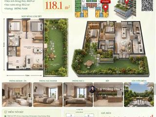 Thu thanh  ngoại giao căn góc 2pn+ sân vườn 118m2 giá 4,1 tỷ fours tower đà nẵng