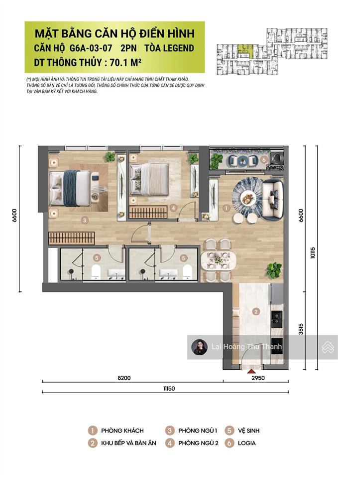 Căn 2 phòng ngủ 70.1m2 tại sun glory residence trường vinh nghệ an giá 2,9 tỷ có hỗ trợ vay 0% 30m