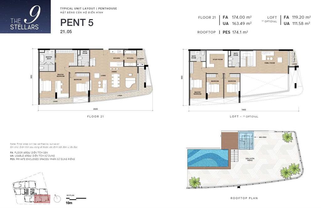 Chính chủ gửi bán căn penthouse the 9 stellars diện tích lớn nhất dự án