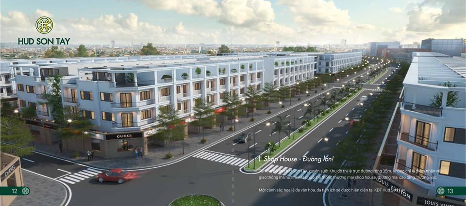 Chính chủ trực tiếp bán nhà dự án hud sơn tây, trục chính đường 17m, hướng đông bắc, mặt tiền 5m