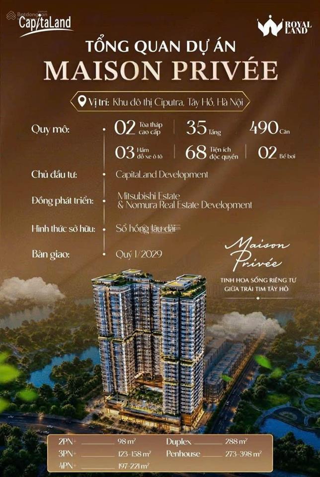 Mở bán dự án maison privée  ciputra,