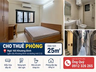Cho thuê phòng trọ khép kín 25m  đủ điều hòa, nóng lạnh  khương đình  3,5 triệu/tháng