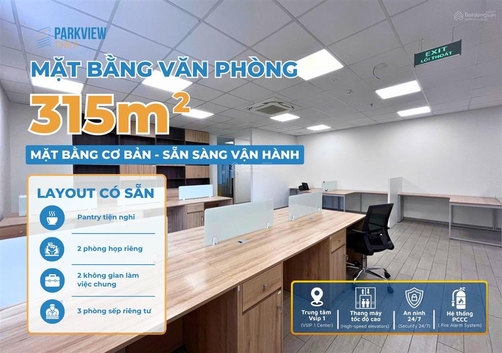 Mặt bằng văn phòng 315m²  gần ngay cổng vsip 1  ưu đãi miễn phí pql lên đến 9 tháng!