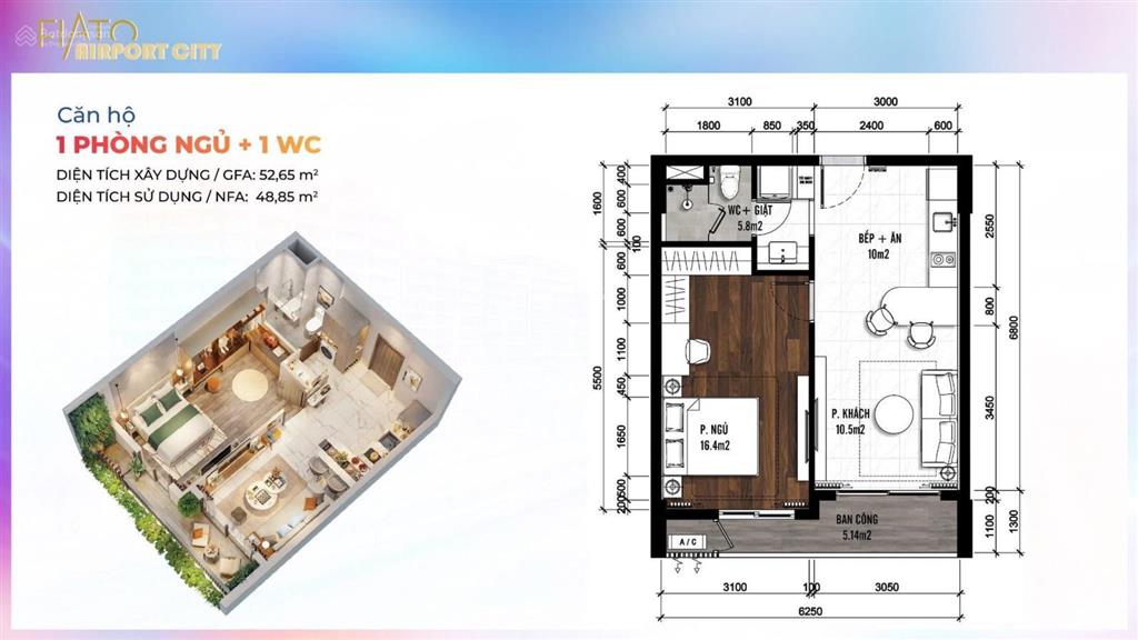 Chủ ngộp bán căn 1pn giá tốt dự án fiato airport city  0379 878 ***