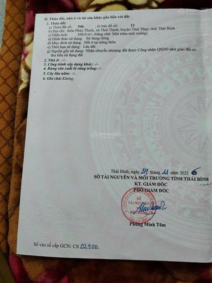Lô đất thái thịnh  thái thụy  thái bình đường ô tô tránh nhau gần ủy ban trường học vài