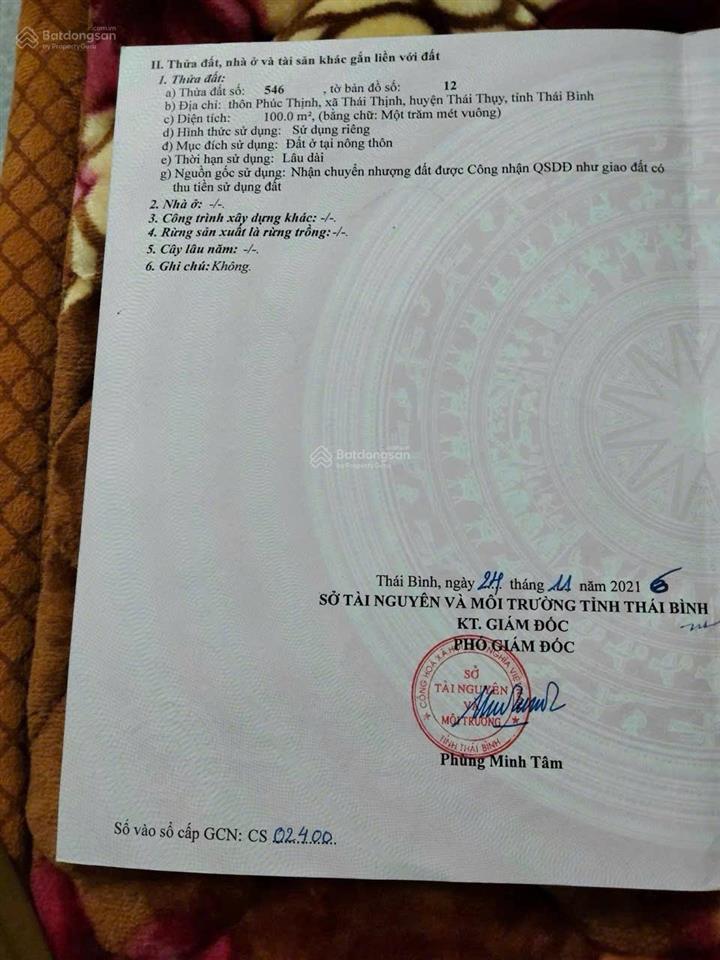 Lô đất thái thịnh  thái thụy  thái bình đường ô tô tránh nhau gần ủy ban trường học vài